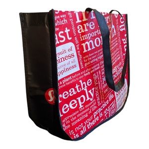 Lululemon Reusable Large Manifesto Red and White Tote, New